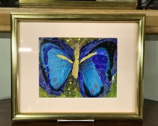Butterfly pic with irredescent gold,  20"W x16",   $15