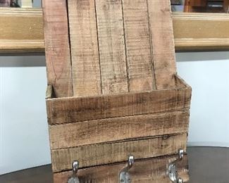 Wooden mail slot w/ hooks  $10