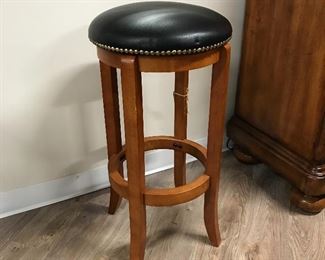 NEW - black leather nailhead stool,  $35