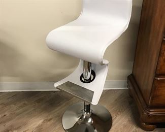 NEW - Modern white stool,  $35