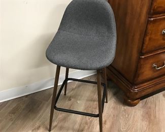 NEW - Grey upholstered stool,  $35
