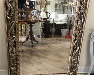 Decorative gold/silver framed mirror,  $65