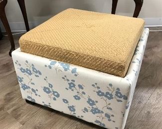 Square ottoman with flip up tray,  $35