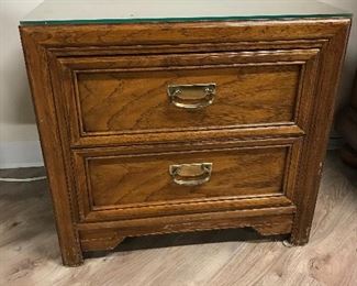 Thomasville nightstand with glass top,  26"W x 16"D x 24"H,  $30