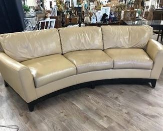 Leather curved sofa,  $200