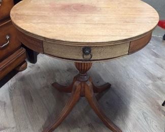 Unfinished wooden round table, 28"D x 28.5"H,  $35