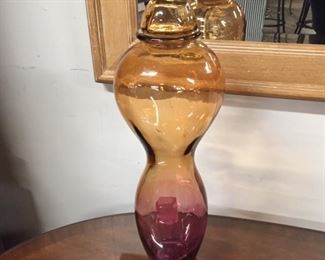Tall hombre decorative jar w/ lid,  20"H,     $15