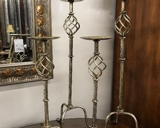 Gold candlesticks,   Large 23", $12 each.  Small  17", $10 each