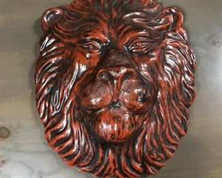 Cement lion head,  16" x 14" ,  $20
