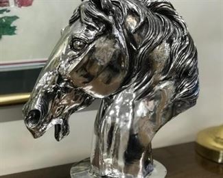 Silver horse's head,  13.5"H,   $20