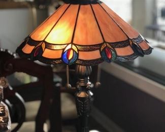 Stained glass lamp, 22"H,   $140
