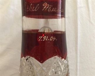 Ruby Flash Souvenir Glass