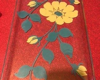 60s glass serving platter.  