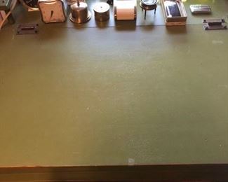 Nice Davenport style writing desk with vintage clocks !
