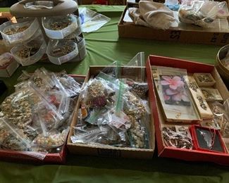 Large amount of costume jewelry, and jewelry making supplies