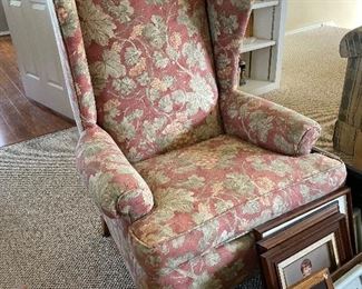 Matching custom upholstered wing back chairs $250 each 
Or $500 for pair