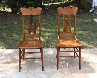 54. Pair Of Wooden Side Chairs