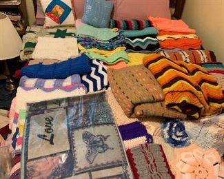 afghans, quilts and linenes