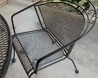 wrought iron patio table and chairs set