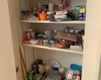 pantry items, tupperware and misc