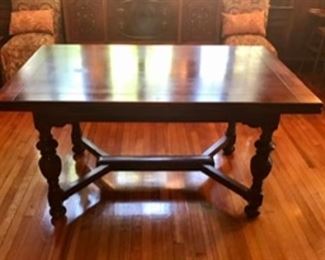 3-$245  English oak pub table with leaves coming up from under