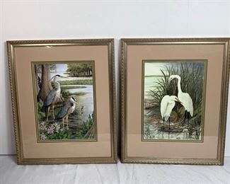 Anita Connelly Watercolor Pair Of Bird Artwork https://ctbids.com/#!/description/share/396740