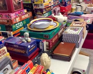 Lots of board games and puzzles