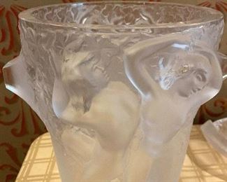 Lalique Ganymede Crystal ice bucket 9”H x 8”  $800.