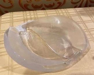 Lalique crystal ashtray 6” x 7”. $50