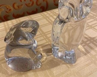Baccarat Crystal Owl 4.5” and rabbit 3”. $40.