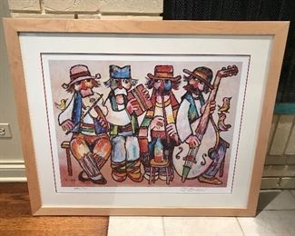 4 Musicians Lithograph by Jovan Obican. Numbered 842/1000 signed in pencil. Framed 37x30. Artwork 26x19.
$75