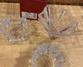 Orrefors Crystal bowls three-piece 4.5” - 7”D $45.
