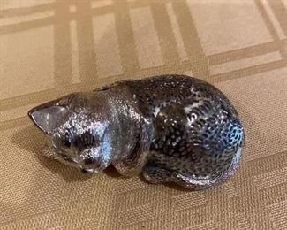 Christoffe/France Silverplate cat filigree. 2”. $35.