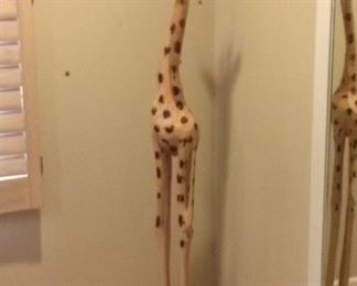 Carved Wood Giraffe. 65H. $75. GR1