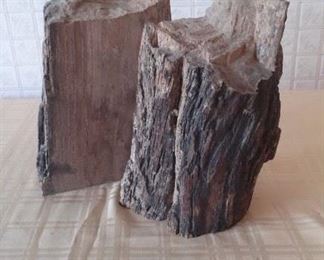 Petrified Wood Bookends Pair. 5W x 8H. $65. OF4