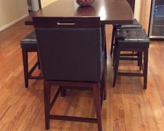 HIGH TOP TABLE WITH 2 STOOLS, ONE BENCH AND 2 SWIVEL CHAIRS!!! EXCELLENT CONDITION!
