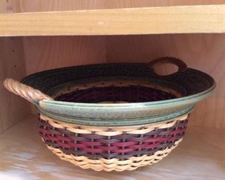 CERAMIC AND WOVEN BASKET