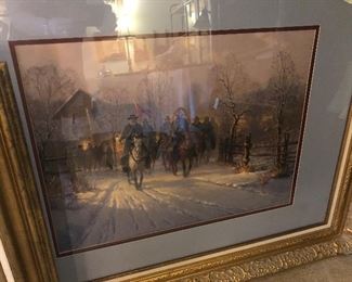 huge gold framed signed and numbered w/ coa -G harvey