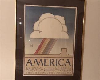 vintage framed poster 