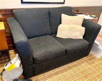 Black Upholstered Twin Sleep Sofa, $175.  61"W x 37"D