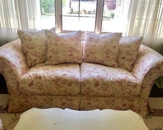 Slip Covered Shabby Chic Sofa, l from Rachel Ashwell, originally purchased at Cheryl & Dave’s, Livingston.   
84”L  x 37”D  $500                                                                
