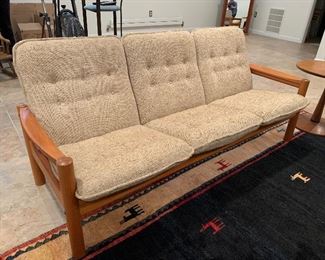 Domino Mobler sofa with teak arms (70”W x 26”D x 31”H) - $1,800 or best offer 