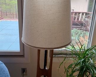 Danish walnut table lamps (pair) (33”H) - $100/each or best offer