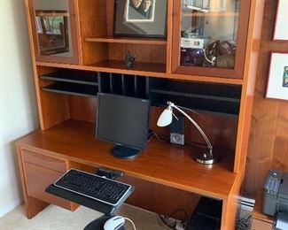 Cherry desk with hutch (63”W x 24”D x 79”H) CONTENTS NOT INCLUDED - $750 or best offer