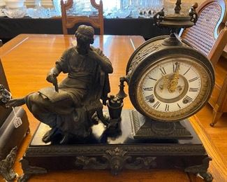 Beautiful heavy bronze clock.