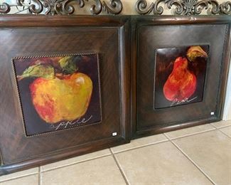 Modern wall art with metal accents.