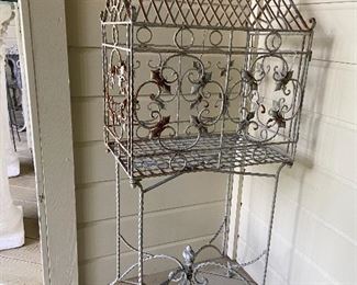 Metal bird cage decoration.