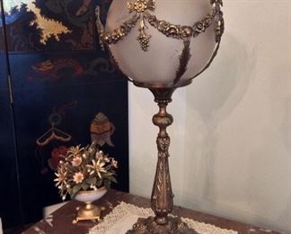 Antique Brass Globe Lamp