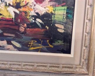 Signed Ezelino Briante (Italian, 1901-1971) Oil Painting. Frame Size is 30" x 26".