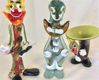 Murano Glass Clowns.